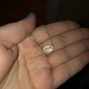 Chelsea Gold Pendant Necklace In Rose Quartz